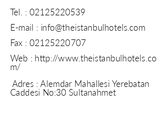 The stanbul Hotel iletiim bilgileri